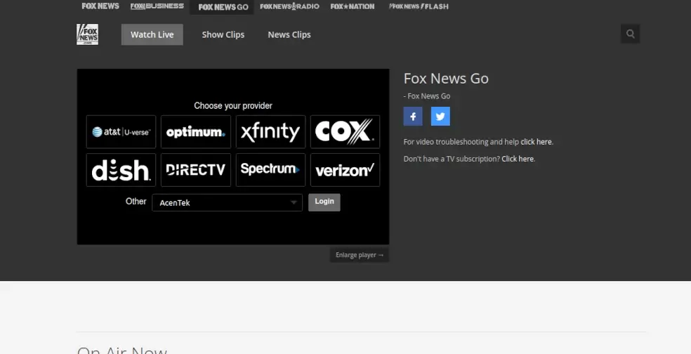 Su Fox News puoi guardare la diretta sole se puoi fare l'accesso a una delle piattaforme