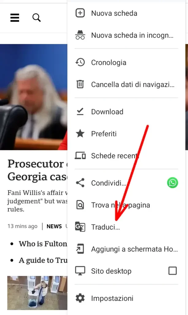 Tradurre i siti internet in un clic con Chrome sullo smartphone