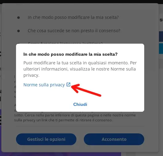 Le norme sulla privacy che accetti quando clicchi acconsento