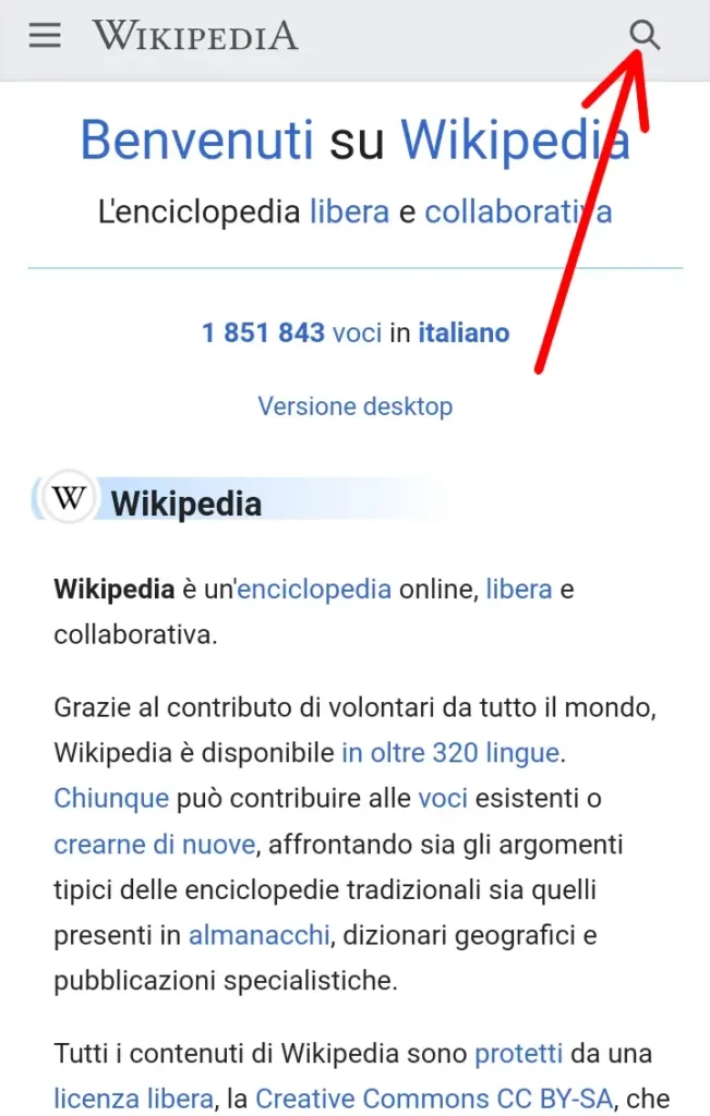 Ricerca tra milioni di voci nell'enciclopedia gratis online