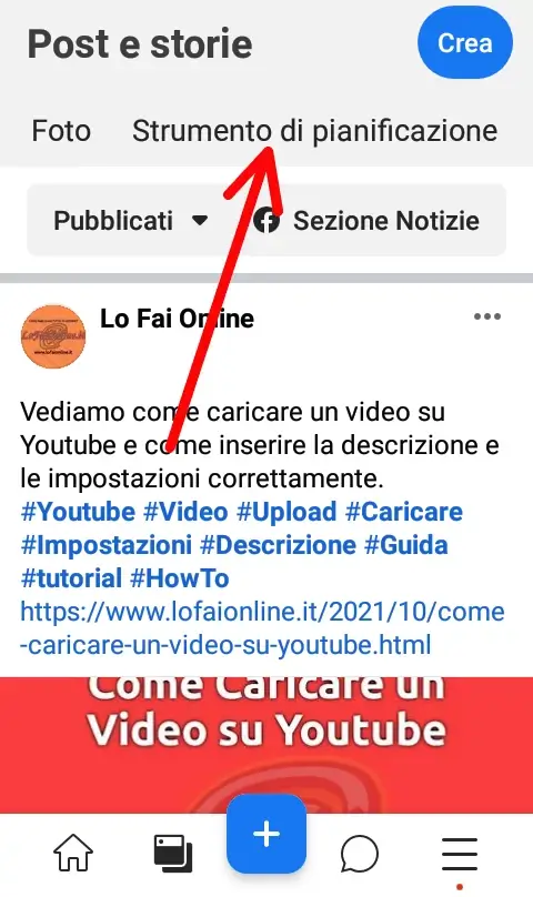 Pianificare i post su facebook dallo smartphone
