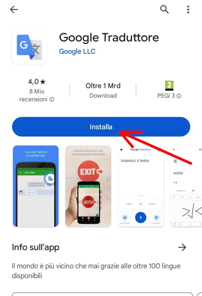 Puoi tradurre usando l'applicazione google traduttore