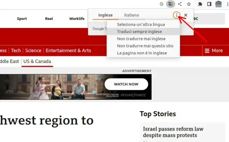 Installare l'estensione traduttore in Google Chrome