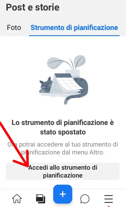 Accedi allo strumento di pianificazione di Facebook