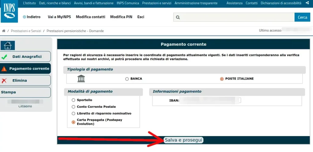 Scegli come vuoi ricevere l'accredito della pensione