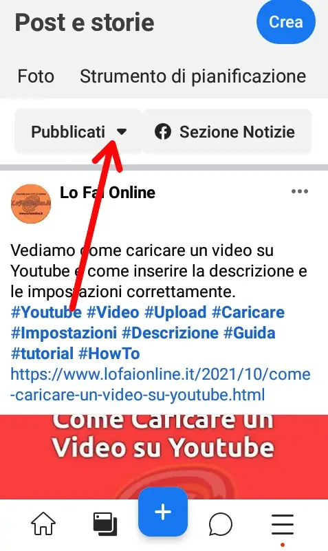 Visualizza e gestisci i post della tua pagina dallo smartphone