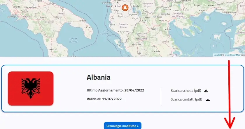 verifica le informazioni e informati sulla nazione di destinazione