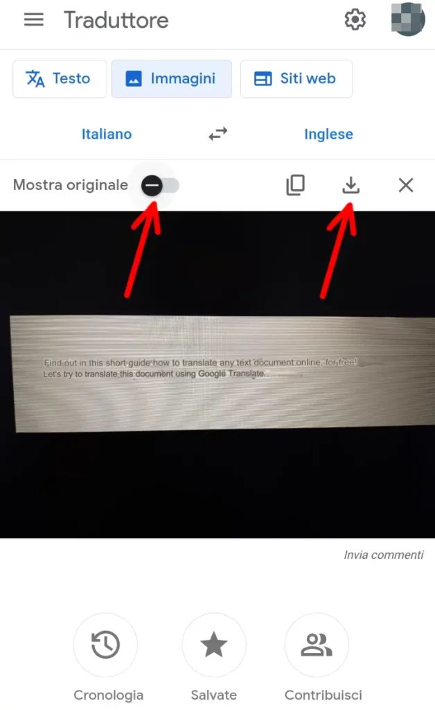 Mostra l'immagine nella lingua originale o nella lingua tradotta o la puoi scaricare