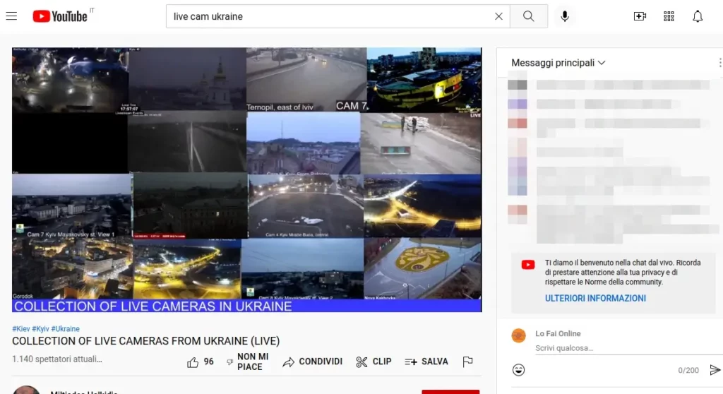 Guardare una live cam dall'Ucraina per seguire la situazione