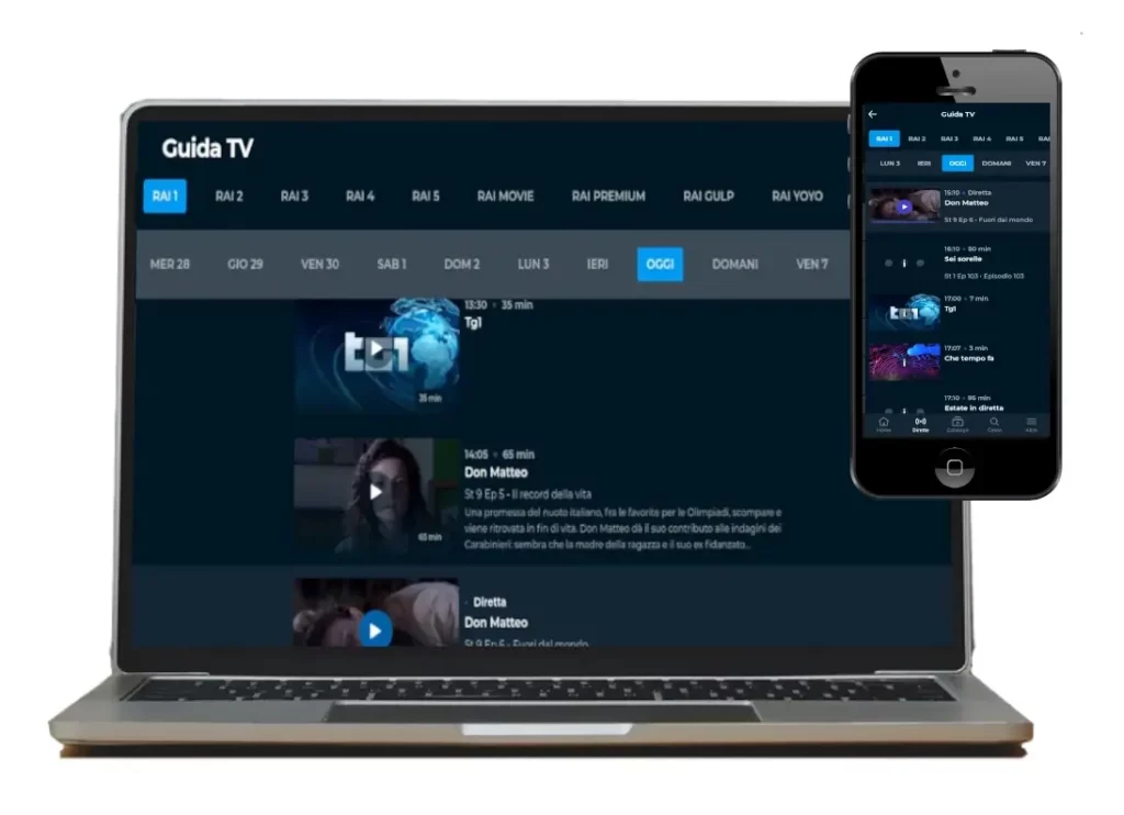 Vedere online la programmazione tv e streaming della Rai