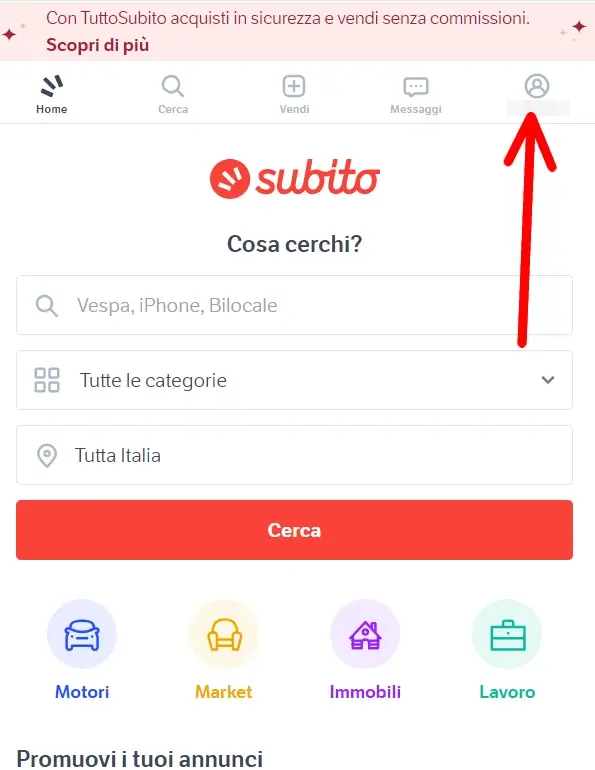 Per cancellarti da Subito.it vai su subito, fai l'accesso e clicca sul tuo nome profilo