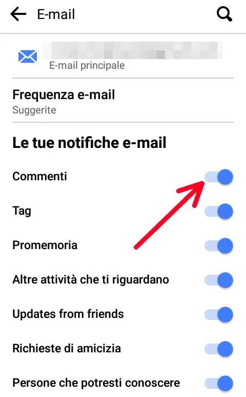 11 da APP - scegli dove ricevere le notifiche per i gruppi, commenti, citazioni etc