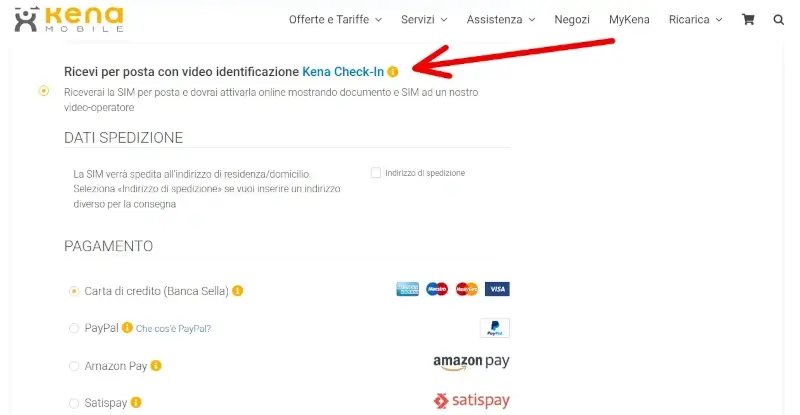 Puoi ricevere la sim per posta dopo la verifica tramite video identificazione