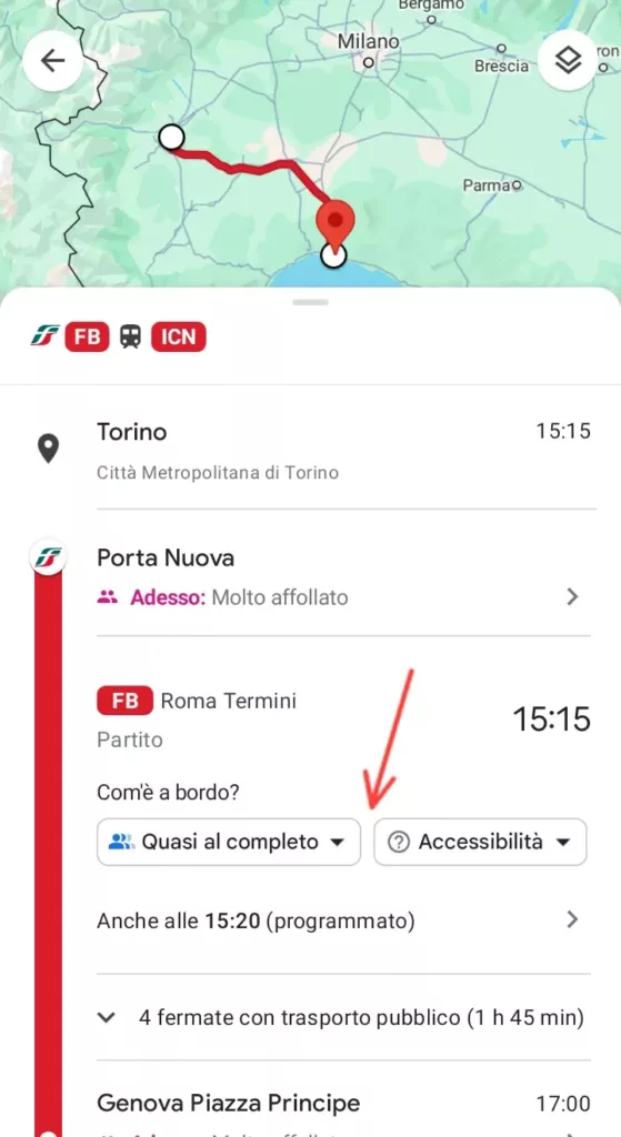 Selezionando le soluzioni proposte puoi vedere maggiori dettagli per fare il tuo itinerario