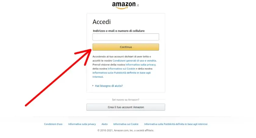 2 da Pc - effettua l'accesso su Amazon con le tue credenziali