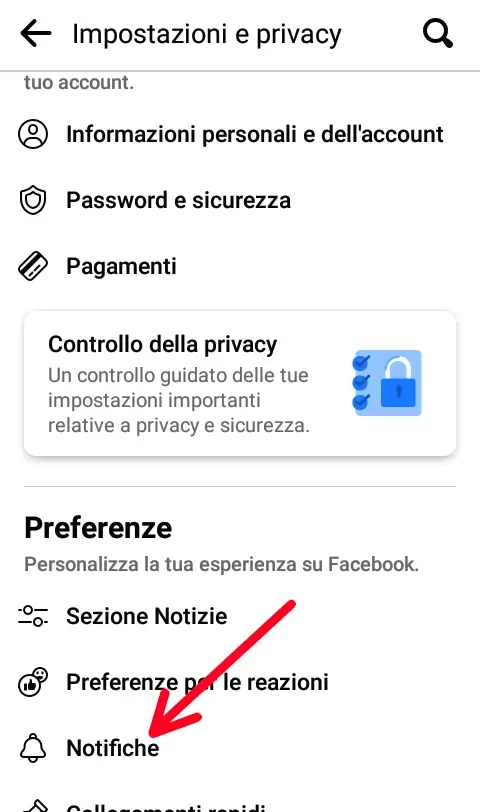 4 da APP - vai sulle impostazioni relative alle notifiche mail sms o push di facebook