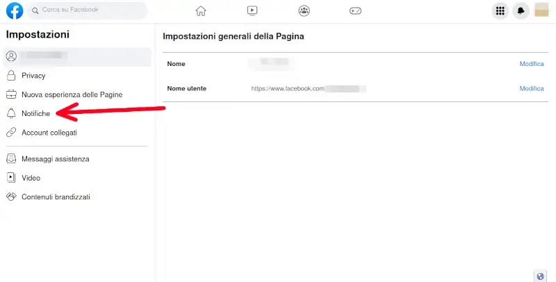 4 da PC - clicca su notifiche per andare a scegliere quali disattivare o lasciare attive