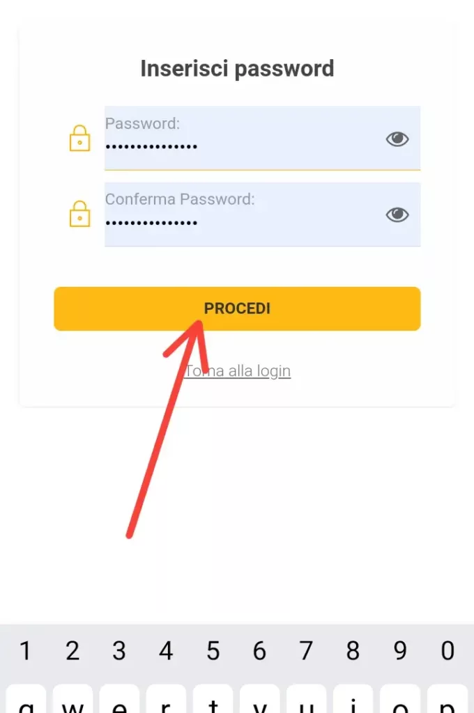 5 - inserisci una nuova password per accedere a MyKena