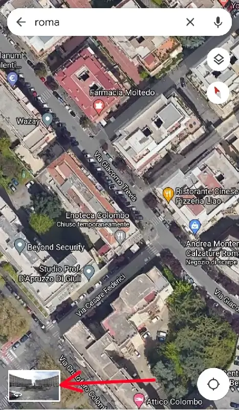 6 - effettua lo zoom per ingrandire e vedere la tua casa dal satellite