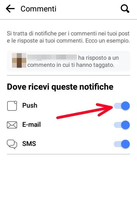 6 da APP - Scegli in che modo Facebook può inviarti una notifica