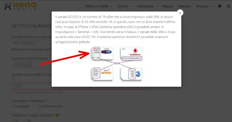 Devi togliere la sim dal telefono e annotarti il codice seriale che trovi sul retro