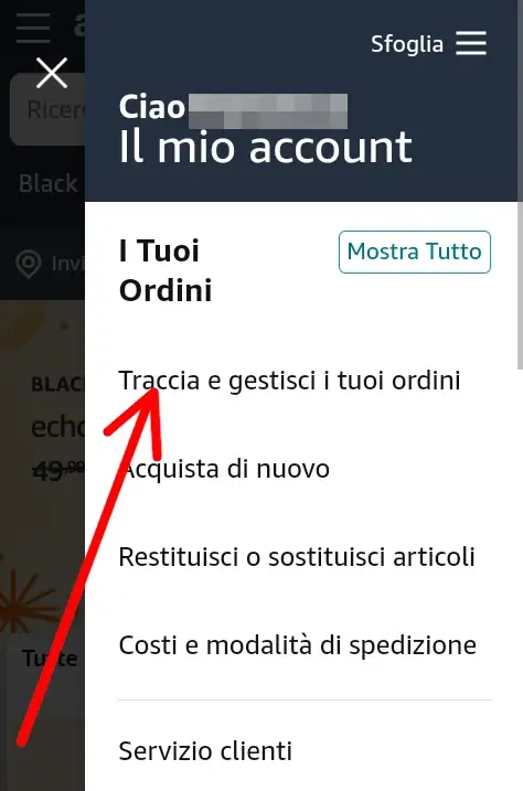 2 da Telefono - clicca su traccia e gestisci i tuoi ordini