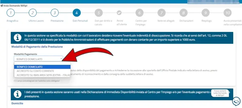 10 domanda disoccupazione online - scegli come ricevere la tua naspi