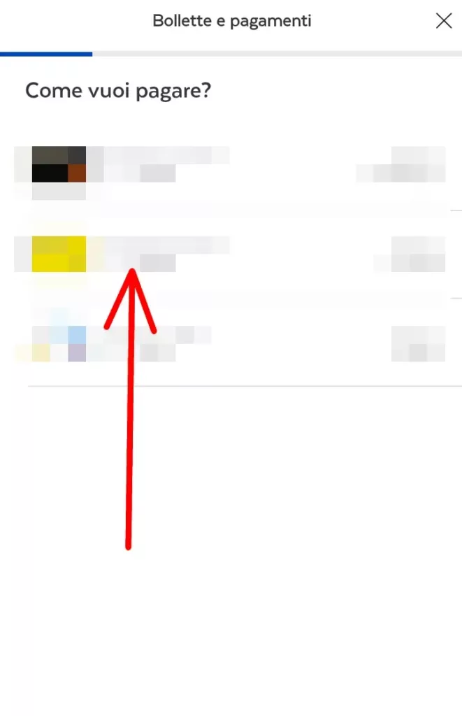 2 app PostePay - scegli la carta con cui vuoi pagare il bollettino