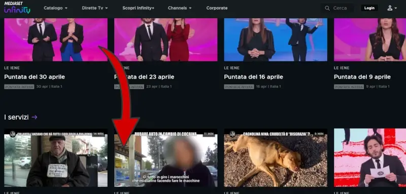 Puoi rivedere le puntate in replica o i singoli servizi de Le Iene