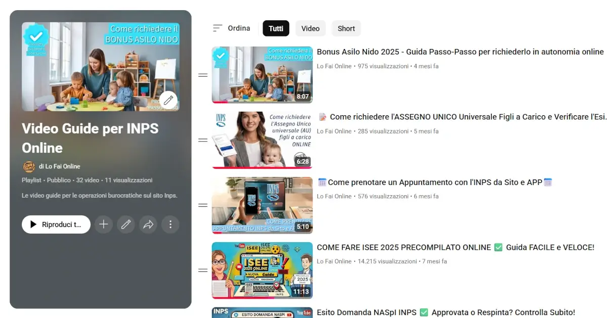 Immagine di anteprima di presentazione delle video guide presenti sul canale YouTube
