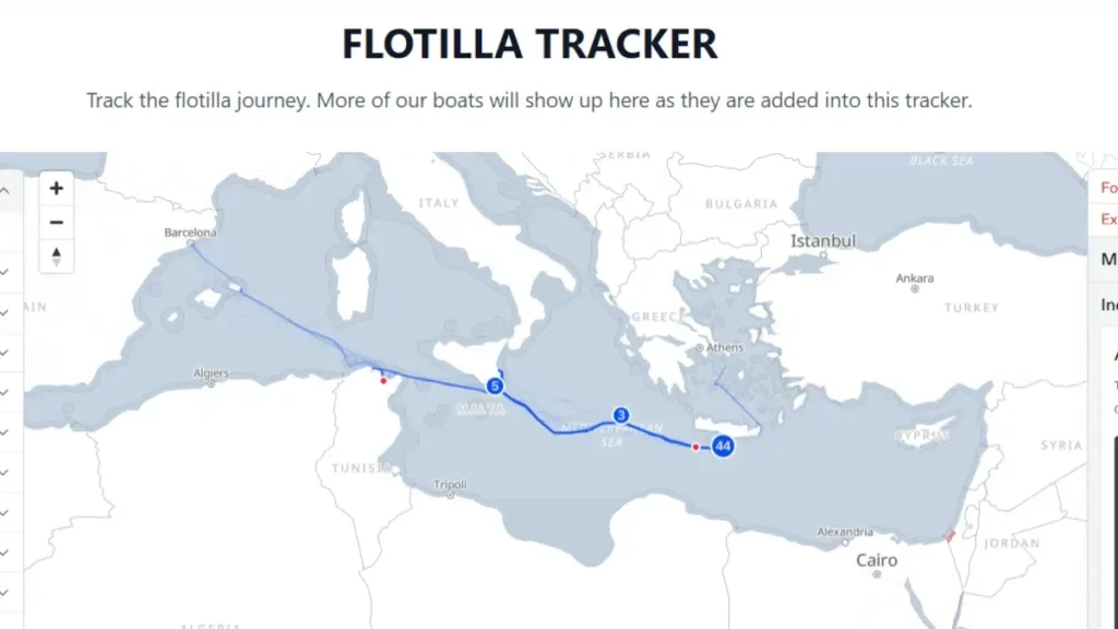 Come tracciare il viaggio della Global Sumud Flotilla sul sito ufficiale