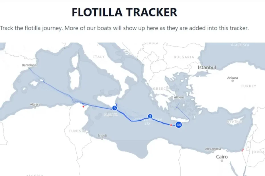 Come tracciare il viaggio della Global Sumud Flotilla sul sito ufficiale