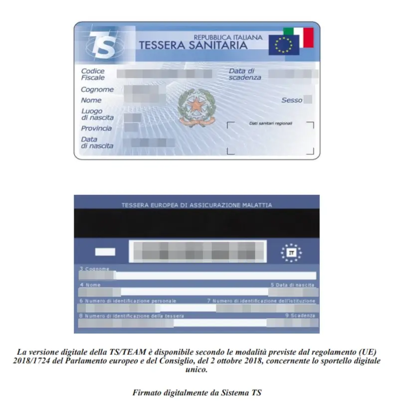 Si aprirà il PDF della tessera sanitaria e devi scaricarlo sul dispositivo usando i tasti in alto a destra.