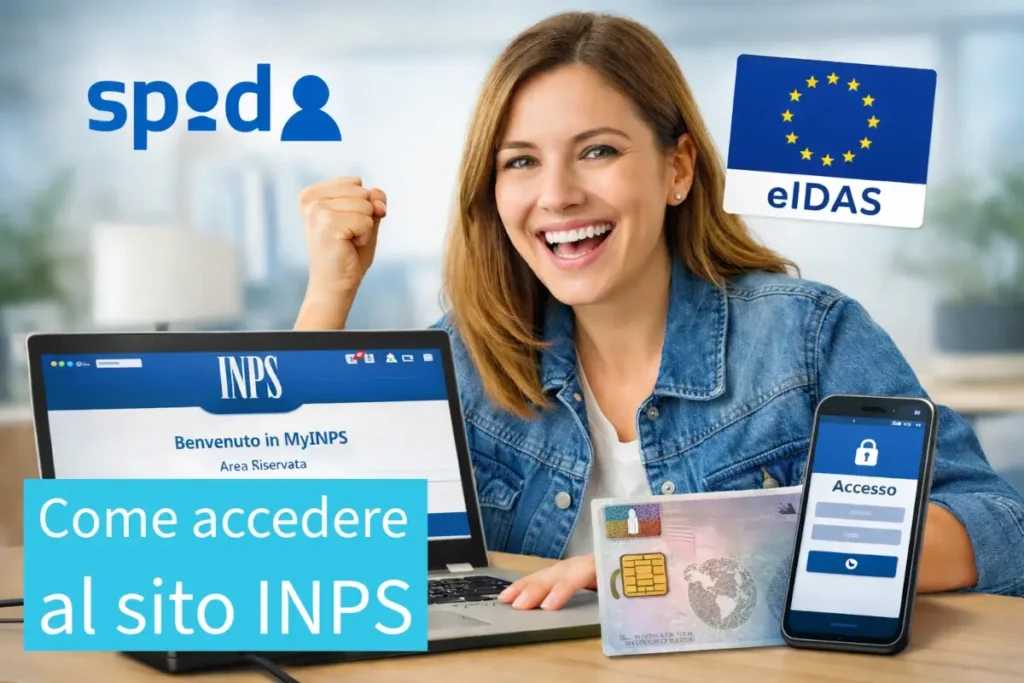 Immagine in evidenza della guida per accedere al sito inps con spid, cie, cns o eidas.