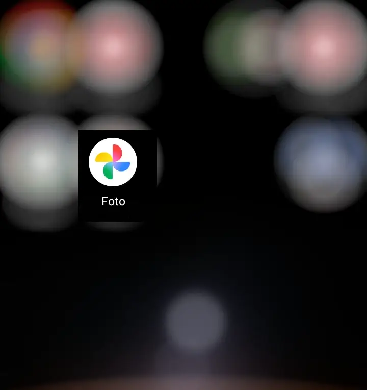 Screenshot dell'icona dell'App Foto sullo schermo di Android.
