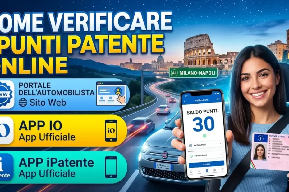 Thumbnail e immagine in evidenza della guida che spiega come verificare il saldo dei punti della patente.